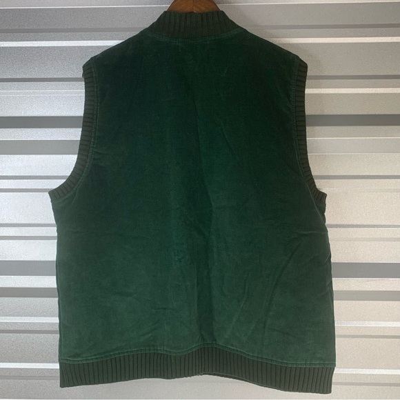 Alfred Dunner Corduroy Retro Velour Green Zip Sweater Vest Vintage Women's Sz 16 - Picture 2 of 7